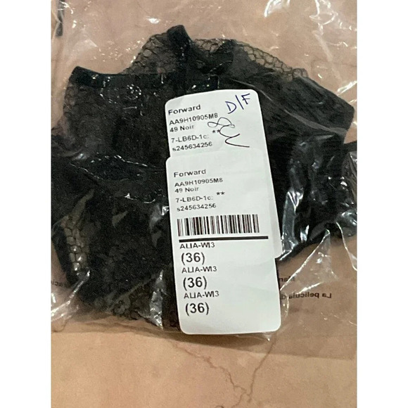 ALAÏA Sheer Bra in Noir Black 36 Womens Sheer Swiss Dot Bralette - Picture 9 of 15